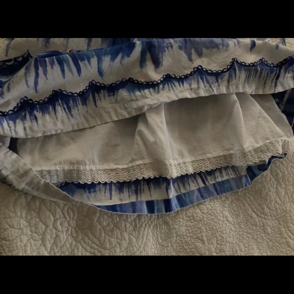 2/$24 🌻 Anthropologie Nathalie Lete Paris Size ? Strapless Blue Floral - Picture 10 of 11